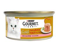Purina Gourmet Gold, corazón Suave, alimento húmedo para Gatos con salmón, 24 latas de 85 g