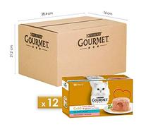 Purina Gourmet Gold - Corazón Suave para Gatos y Adultos, con atún y salmón, 48 latas de 85 g