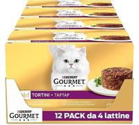 Purina Gourmet Gold Fondant - Comida húmeda para Gatos con corazón de Salsa de Buey, Pollo - 48 latas de 85 g Cada una (12 Paquetes de 4 x 85 g)