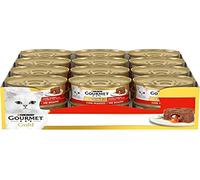 Purina Gourmet Gold, húmedo con corazón Suave, con Carne de Vaca, 24 latas de 400 g Cada una