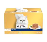 Purina Gourmet Gold Mousse, Comida Húmeda para Gato Pack Surtido, 1 Pack de 48 latas de 85gr