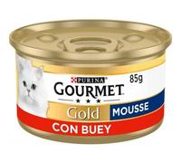 Purina Gourmet Gold Mousse con Buey Gato Latas 24 x 85 gr