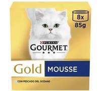 Purina Gourmet Gold Mousse Pack Pescado Del Océano Gato Latas 8 X 85 Gr