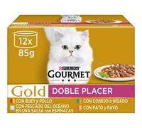Purina Gourmet Gold Surtido Doble Placer,Fondant, Mousse Gato Latas, Surtido De Sabores PURINA FELIX FANTASTIC Festín de Carnes, Festín de Mar, Selección de Verduras, Selecciones Favoritas. Surtido de