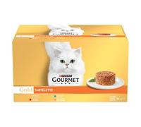 Purina Gourmet Gold Tartalette, Comida Húmeda para Gato Pack Surtido, 1 Pack de 48 latas de 85gr