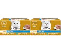 Purina Gourmet Gold, tortas húmedas para Gatos con salmón y atún, 48 latas de 85 g (Paquete de 2)
