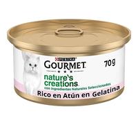 Purina Gourmet Nature's Creations Comida Húmeda para Gato con Atún y Gambas, 24 latas de 70g