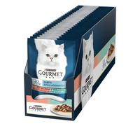Purina Gourmet - Perlas de mar húmedo para Gatos con salmón y Bacalao, 26 Sobres de 85 g