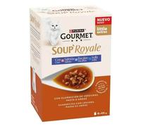 Purina Gourmet Soup Royale con Salmón, Bacalao y Solla para Gatos 6 x 45 gr
