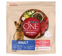 Purina One Adult Mini/Small Pienso para perros adultos rico en ternera con arroz 1,5 kg