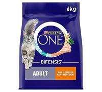 Purina ONE Alimento Seco para Gatos Adultos Rico en Pollo, 6kg (El Embalaje Puede Variar)