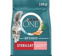 Purina ONE Bifensis Comida Pienso para gato Esterilizado Adulto con Salmón, 4 bolsas de 2,8kg