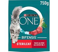 PURINA ONE BIFENSIS - Esterilizador para Gatos esterilizados, 6 x 750 g | Comida para gatos seca, rica en carne de res