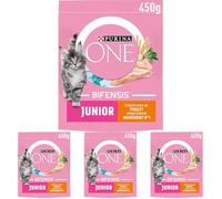 Purina One Bifensis Junior - Pienso para Gatos, 1-12 Meses, Pollo y Cereales, 800 g (Paquete de 4)