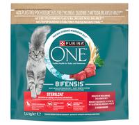 PURINA ONE Bifensis Sterilcat: pienso para gatos adultos con alto contenido en ternera, 1,4 kg