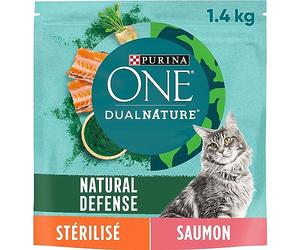 Purina One Dua Naturaleza De Salmón con Espirulina Croquetas para Gato, 1,4 kg