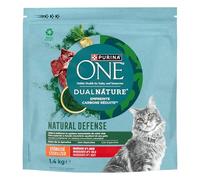 Purina ONE Dual Nature Comida Pienso para Gato Esterilizado con Spirulina y Buey, 6 Bolsas de 1,4kg
