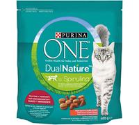 PURINA ONE DualNature - Pienso para gato esterilizado, rico en carne y con espirulina natural, 400 g