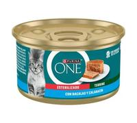 Purina One Gato Esterilizado Terrine de Bacalao y Calabacín Latas 12 x 85 gr