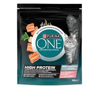 PURINA One High Protein Comida para Gatos Seca, Rica en salmón, 6 Unidades (6 x 900 g)