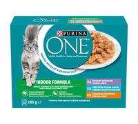 Purina One Indoor Formula Comida para gatos adultos 12 x 85 g
