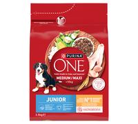 PURINA ONE Junior Medium/Maxi Pienso para cachorros rico en pollo con arroz 2,5 kg