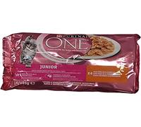 Purina One Kitten Junior - Comida húmeda para Gatitos de 1 a 12 Meses en Salsa con Pollo y Zanahorias, 4 x 85 g