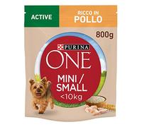 Purina ONE Mini <10 kg Croquetas para Perros con Pollo y arroz, 8 Paquetes de 800 g