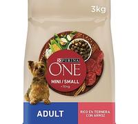 Purina ONE Mini <10kg Pienso para Perro pequeño Adulto con Buey y Arroz, bolsa de 3kg