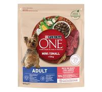 Purina ONE Mini <10kg Pienso para Perro pequeño Adulto con Buey y Arroz, bolsa de 800g
