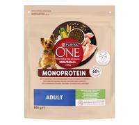 Purina ONE Mini <10kg Pienso para Perro pequeño Monoprotein con Pavo, 8 Bolsas de 800g