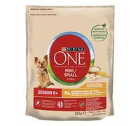 Purina ONE Mini <10kg Pienso para Perro pequeño con Cuidado Dental con Pollo y Arroz, 8 bolsas de 800g