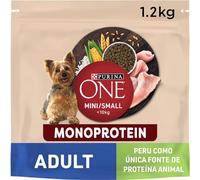Purina One Mini monoprotein croquetas Perro Pavo, 6 Paquetes de 1,2 kg