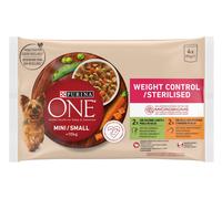 Purina One Mini Perro Control de Peso Pollo y Pavo en Salsa 4 x 85 gr