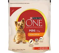 Purina One Mini Senior 8+ Croquetas para Perros Mayores de Menos de 10 kg de tamaño pequeño, Rico en Pollo con arroz, 8 Paquetes de 800 g