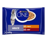 Purina One - Paquetes de frescura para gatos adultos, Paquete de 12, 4 x 85 g