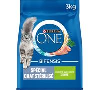 Purina One - Pienso para Gatos Adultos Especial para Gatos esterilizados de Pavo y Cereales, 3 kg, Juego de 4