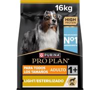 Purina Pro Plan All Size Light/Sterilized Pienso para Perro Adulto Esterilizado, Light, Control de Peso con Pescado Blanco, Saco de 16kg