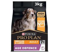 Purina Pro Plan Comida Seco para Perro Adulto Mediano y Grande 7+ con Optiage, Sabor Pollo - 3 Kg