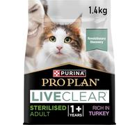 Purina Pro Plan Liveclear Pienso para Gato Esterilizado Adulto con Pavo, 6 Sacos de 1,4kg