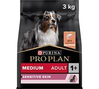 Purina Pro Plan Medium Adult Derma Pienso para Perro Mediano Adulto, Piel y Pelaje con Salmón, 4 bolsas de 3kg