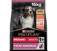 Purina Pro Plan Medium Adult Derma Pienso para Perro Mediano Adulto, Piel y Pelaje con Salmón, Saco de 16kg
