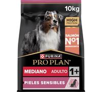 Purina Pro Plan Medium Adult Derma Pienso para Perro Mediano Adulto, Piel y Pelaje con Salmón, Saco de 10kg