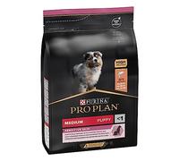 Purina Pro Plan Medium Puppy Derma Pienso para Perro Mediano, Cachorro, Junior, Bebé, Piel y Pelaje con Salmón, 4 bolsas de 3kg