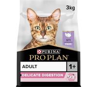 Purina Pro Plan Pienso para Gato Adulto con Digestión Sensible, Delicate con Pavo, 4 bolsas de 3kg