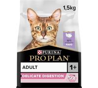 Purina Pro Plan Pienso para Gato Adulto con Digestión Sensible, Delicate con Pavo, 6 bolsas de 1,5kg