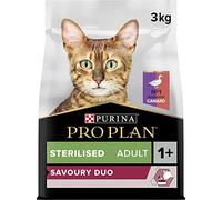 PURINA PRO PLAN | Savoury Duo | Alimento completo para gatos adultos esterilizado | Promueve el bienestar urinario con alto contenido de proteínas | Rico en pato y hígado | Croquetas| Bolsa | Juego de