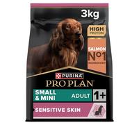 Purina Pro Plan Small Derma Pienso para Perro pequeño, Mini, Adulto, Piel y Pelaje con Salmón, 4 bolsas de 3kg