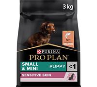 Purina Pro Plan Small Puppy Derma Pienso para Perro pequeño, Mini, Cachorro, Junior, Bebé, Piel y Pelaje con Salmón, 4 bolsas de 3kg