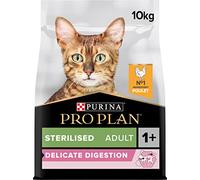 PURINA Pro Plan | Sterilised Adult 1+ Delicado Digestión | Rico en Pollo | Croquetas | Gato | Bolsa de 10 kg